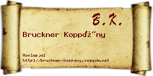 Bruckner Koppány névjegykártya